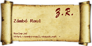 Zámbó Raul névjegykártya